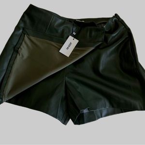 Jason Wu Black Vegan Leather Skort Size Large